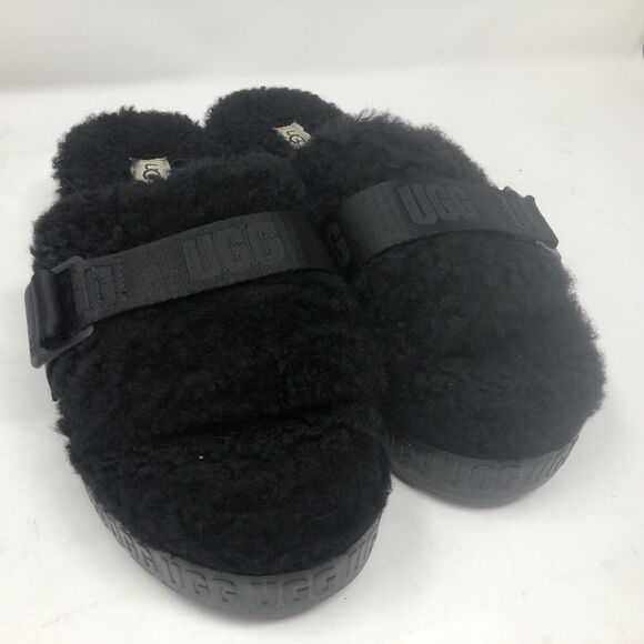 UGG Fluffita Flatform Slide Women's Sheepskin Slipper Sandals [Shade, Size 9] - Picture 1 of 8